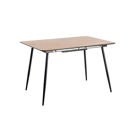 Mesa de comedor extensible de DM y metal en tono natural 120x80x75 cm 615209