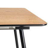 Mesa de comedor extensible de DM y metal en tono natural 120x80x75 cm 615209