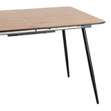 Mesa de comedor extensible de DM y metal en tono natural 120x80x75 cm 615209