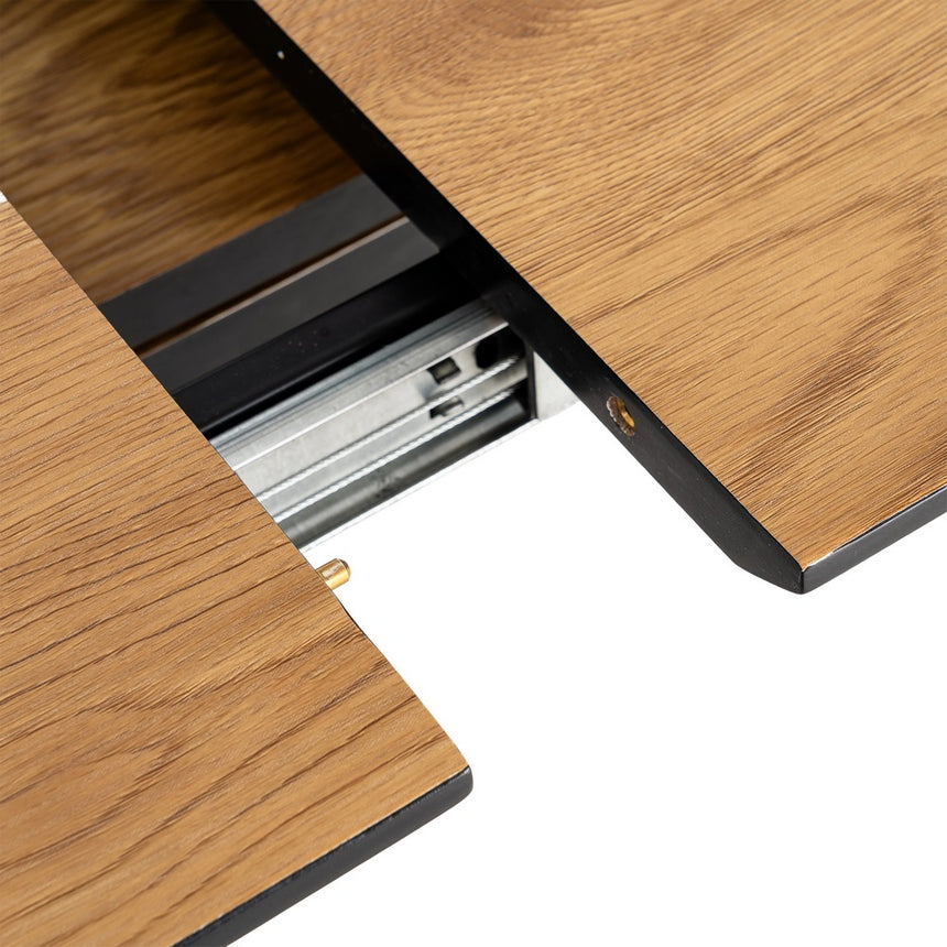 Mesa de comedor extensible de DM y metal en tono natural 120x80x75 cm 615209