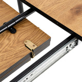 Mesa de comedor extensible de DM y metal en tono natural 120x80x75 cm 615209