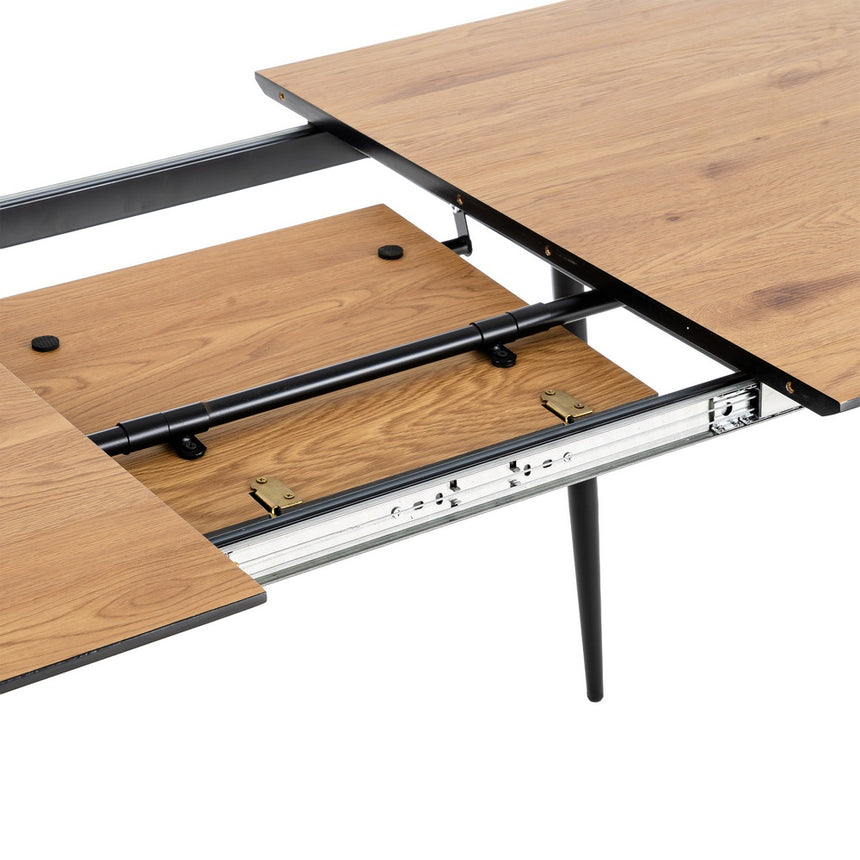 Mesa de comedor extensible de DM y metal en tono natural 120x80x75 cm 615209
