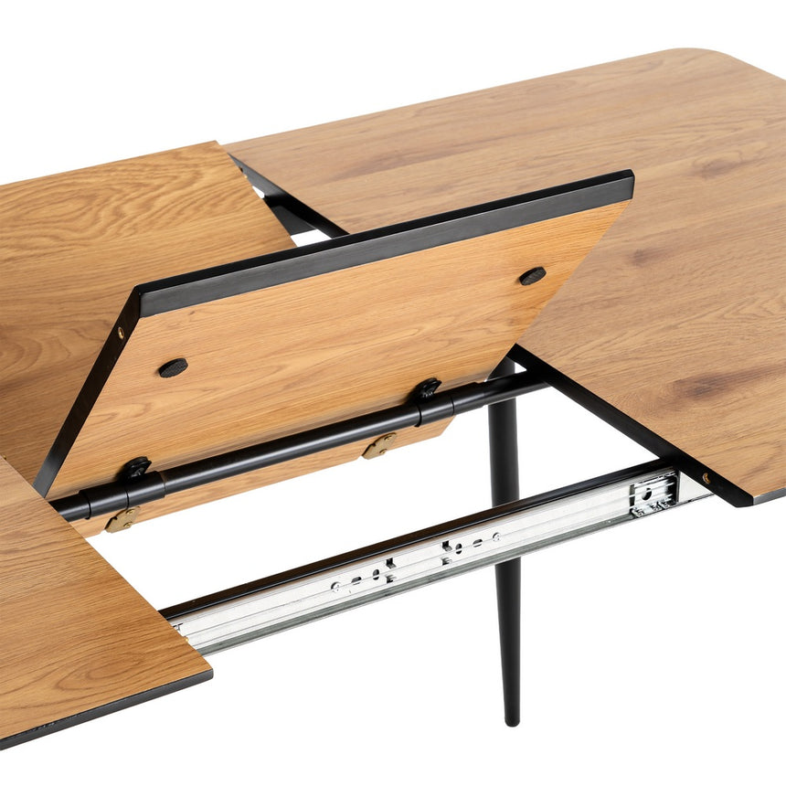 Mesa de comedor extensible de DM y metal en tono natural 120x80x75 cm 615209