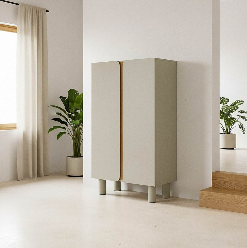 Armario Malta de DM en taupe 80x40x137 cm