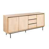 Aparador Sintra de madera y metal en tono natural y negro 200x40x86,5 cm