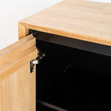 Aparador Sintra de madera y metal en tono natural y negro 200x40x86,5 cm