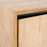 Aparador Sintra de madera y metal en tono natural y negro 200x40x86,5 cm