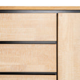 Aparador Sintra de madera y metal en tono natural y negro 200x40x86,5 cm