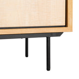 Aparador Sintra de madera y metal en tono natural y negro 200x40x86,5 cm