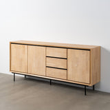 Aparador Sintra de madera y metal en tono natural y negro 200x40x86,5 cm