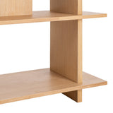 Estantería de madera de caucho en tono natural 120x38x203 cm