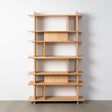 Estantería de madera de caucho en tono natural 120x38x203 cm