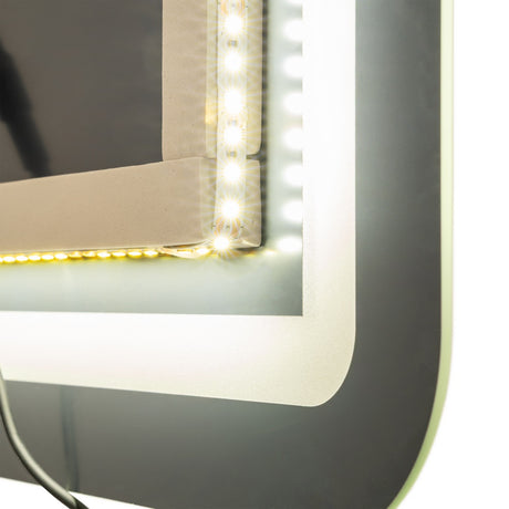 Espejo de pared con luz LED 100x70 cm