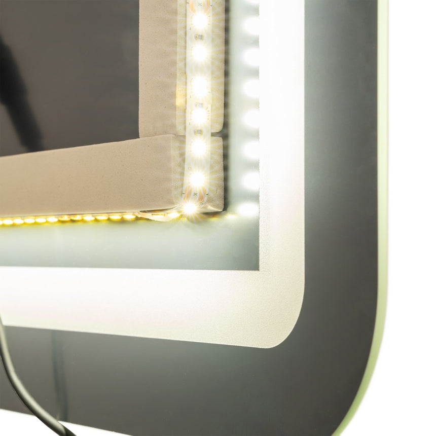 Espejo de pared con luz LED 100x70 cm