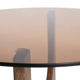 Mesa de centro de madera y cristal en marrón 60x60x41 cm