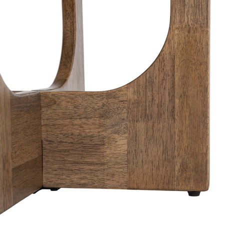 Mesa de centro de madera y cristal en marrón 60x60x41 cm