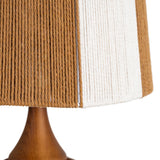 Lámpara de sobremesa de tejido y madera en marrón 24x24x47,5 cm