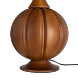 Lámpara de sobremesa de tejido y madera en marrón 24x24x47,5 cm
