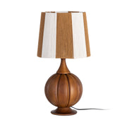 Lámpara de sobremesa de tejido y madera en marrón 24x24x47,5 cm
