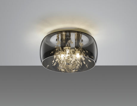 Plafón de techo Trio Crystel LED cromo 2700K Ø34cm 616700306