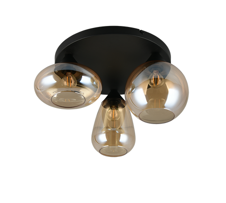 Plafón de techo Trio Lumina LED negro mate 2700K Ø48,5cm 617030313