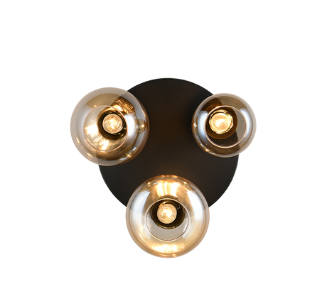 Plafón de techo Trio Lumina LED negro mate 2700K Ø48,5cm 617030313