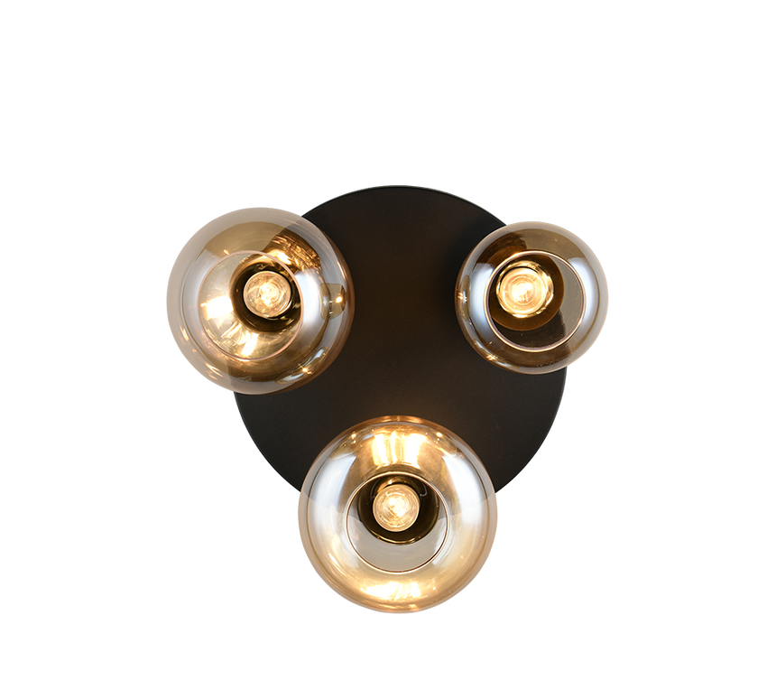 Plafón de techo Trio Lumina LED negro mate 2700K Ø48,5cm 617030313