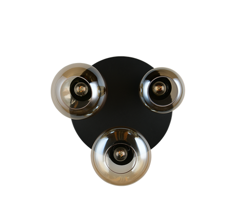 Plafón de techo Trio Lumina LED negro mate 2700K Ø48,5cm 617030313