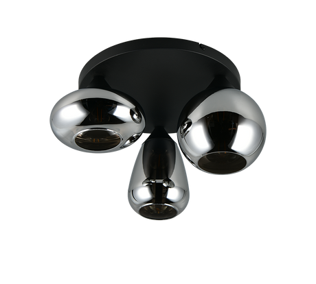 Plafón de techo Trio Lumina LED negro mate 2700K Ø48,5cm 617030332