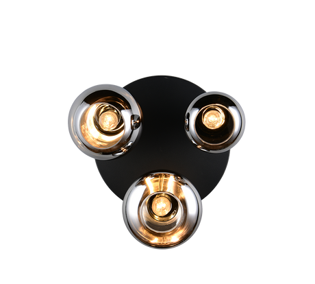 Plafón de techo Trio Lumina LED negro mate 2700K Ø48,5cm 617030332