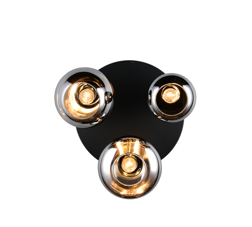 Plafón de techo Trio Lumina LED negro mate 2700K Ø48,5cm 617030332