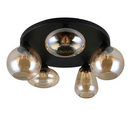 Plafón de techo Trio Lumina LED negro mate 2700K Ø63,5cm 617030513
