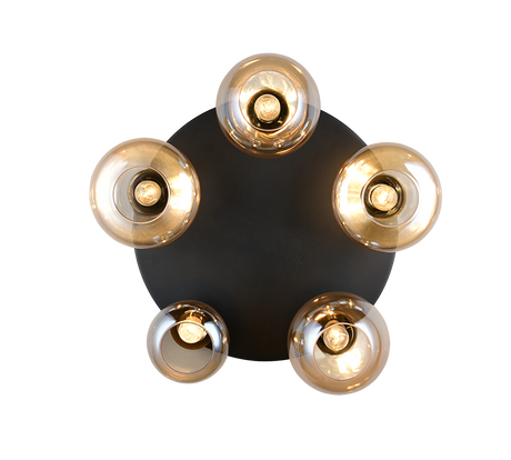 Plafón de techo Trio Lumina LED negro mate 2700K Ø63,5cm 617030513
