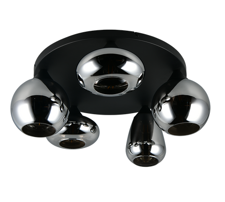 Plafón de techo Trio Lumina LED negro mate 2700K Ø63,5cm 617030532