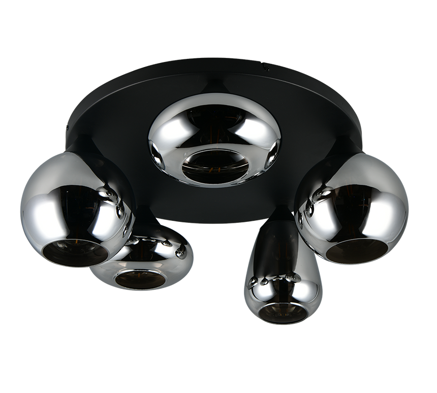 Plafón de techo Trio Lumina LED negro mate 2700K Ø63,5cm 617030532