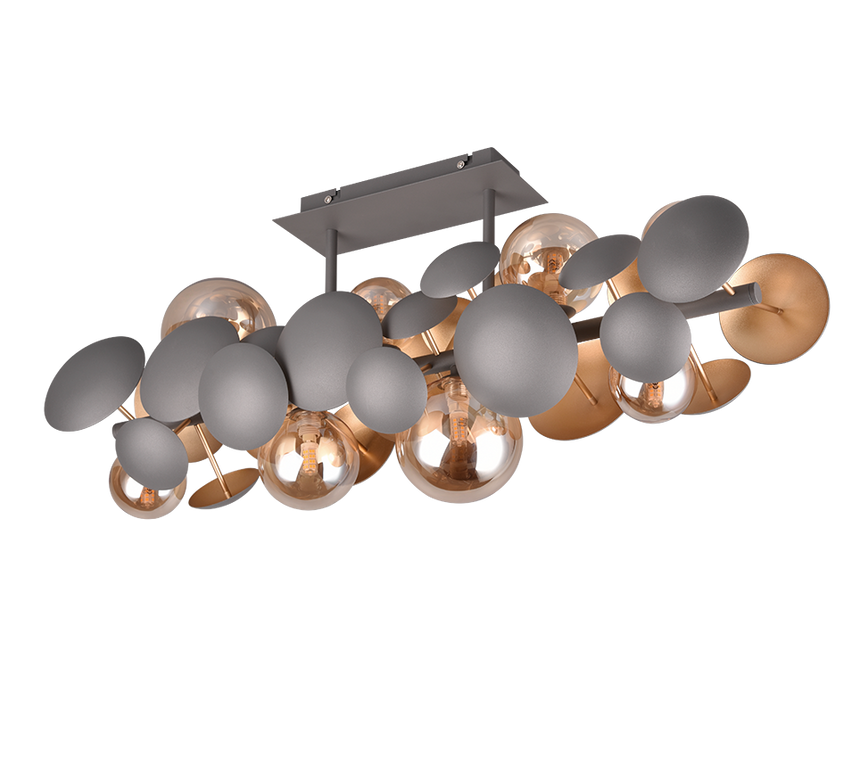 Plafón de techo Trio Bubble LED antracita 3000K 76cm 617400842