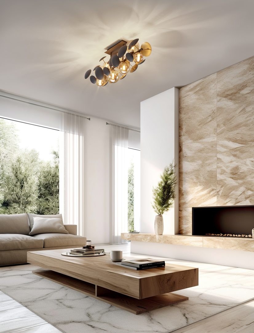 Plafón de techo Trio Bubble LED gold-colored 3000K 76cm 617400879