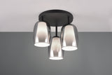 Plafón de techo Trio Barret LED negro mate 3000K Ø38cm 617500354