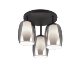 Plafón de techo Trio Barret LED negro mate 3000K Ø38cm 6