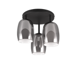 Plafón de techo Trio Barret LED negro mate 3000K Ø38cm 617500354