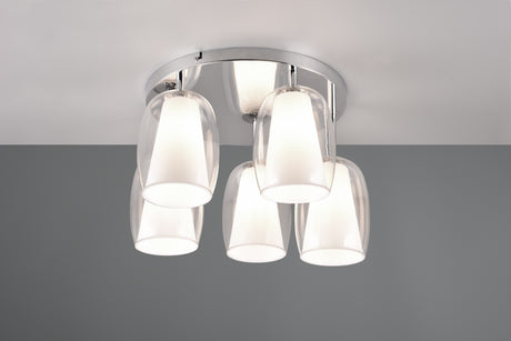 Plafón de techo Trio Barret LED cromo 3000K Ø48cm 617500506