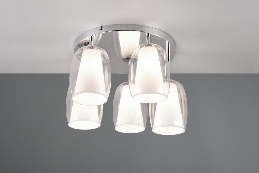 Plafón de techo Trio Barret LED cromo 3000K Ø48cm 617500506