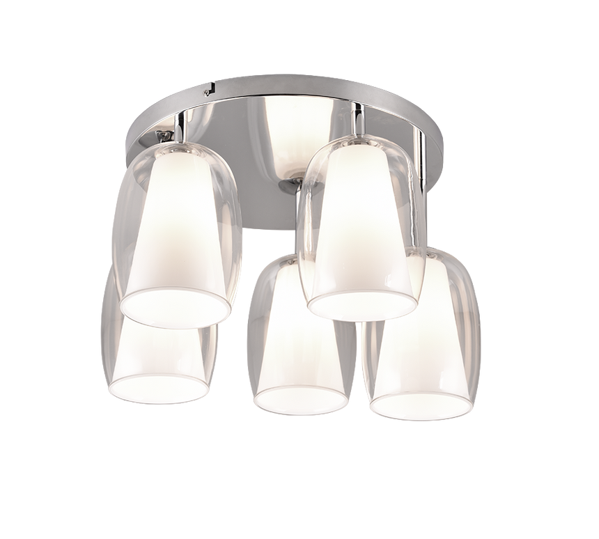 Plafón de techo Trio Barret LED cromo 3000K Ø48cm 6