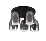 Plafón de techo Trio Barret LED negro mate 3000K Ø48cm 617500554