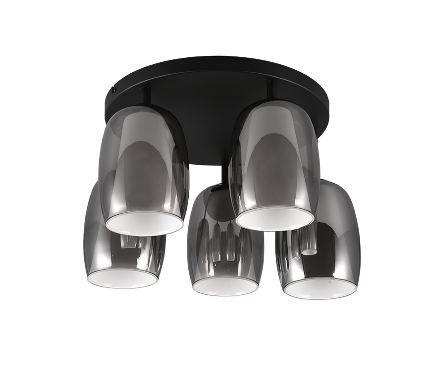 Plafón de techo Trio Barret LED negro mate 3000K Ø48cm 617500554