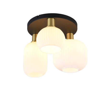 Plafón de techo Trio Diva 3 luces bronce mate Ø39cm 619800308