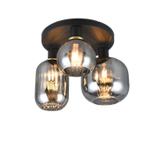 Plafón de techo Trio Diva 3 luces negro mate Ø39cm 619800332