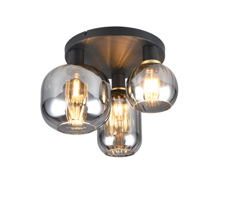 Plafón de techo Trio Diva 3 luces negro mate Ø39cm 619800332 - vista 2
