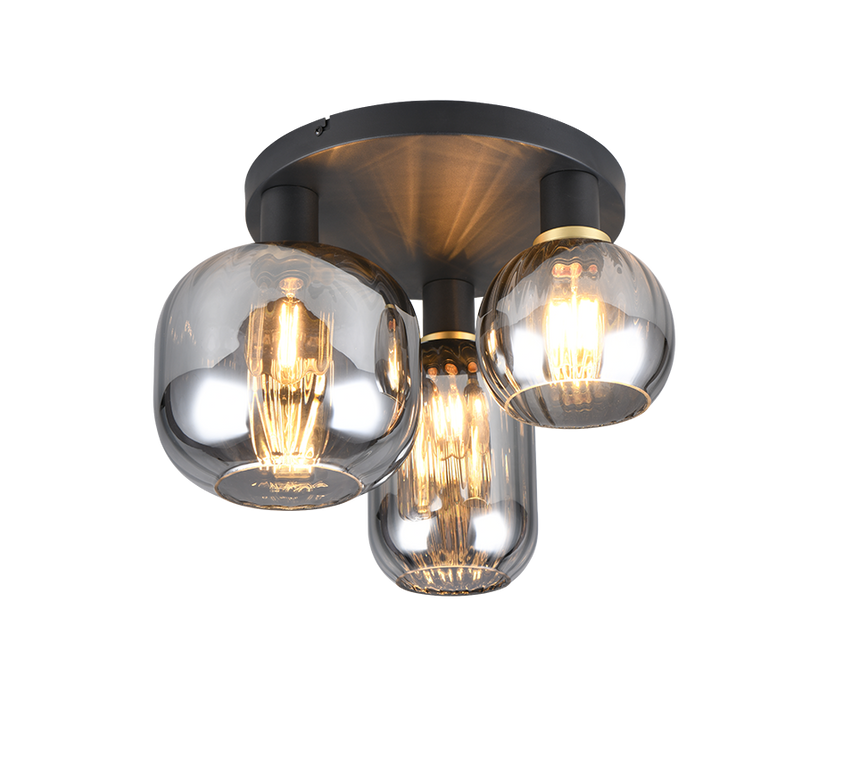 Plafón de techo Trio Diva 3 luces negro mate Ø39cm 619800332 - vista 2