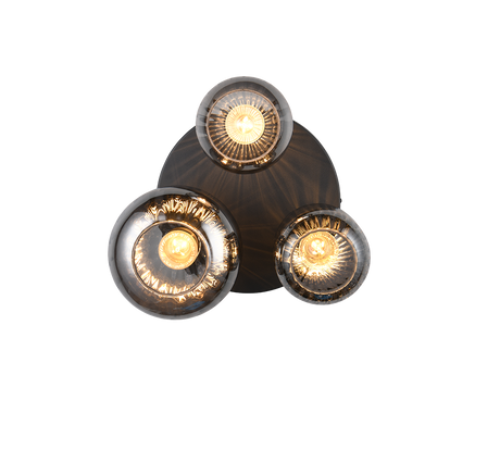 Plafón de techo Trio Diva 3 luces negro mate Ø39cm 619800332 - vista 3